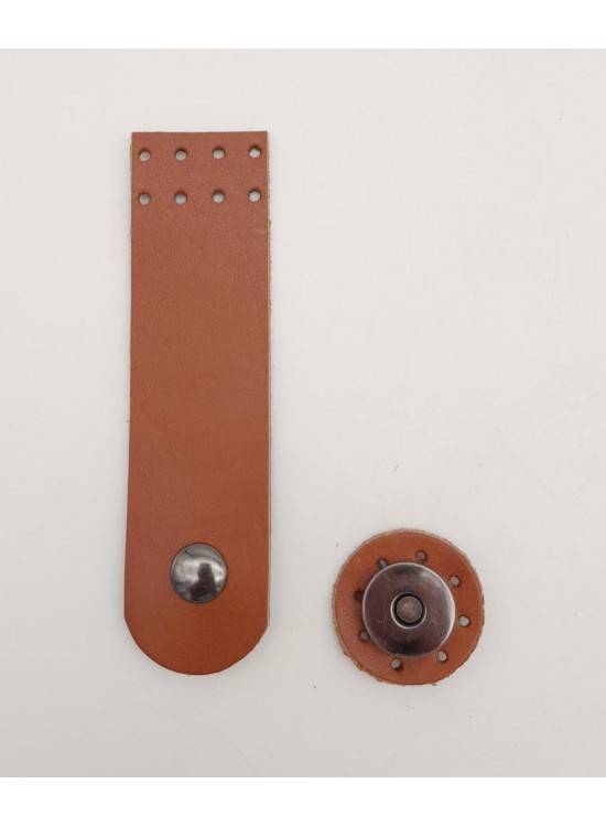 Çanta Aksesuar 11x3 cm Taba Gerçek Deri Düz Çanta Kapağı Füme Metalli