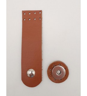 Çanta Aksesuar 11x3 cm Taba Gerçek Deri Düz Çanta Kapağı Gümüş Metalli