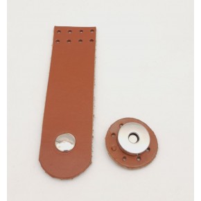 Çanta Aksesuar 11x3 cm Taba Gerçek Deri Düz Çanta Kapağı Gümüş Metalli