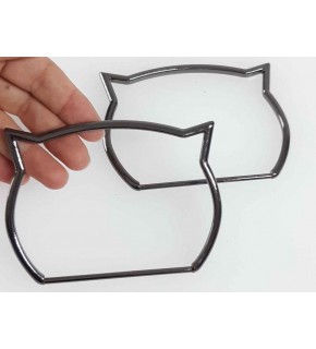 Çanta Aksesuar 11X8 Cm Füme Renk, Kedili Metal Çanta Sapı