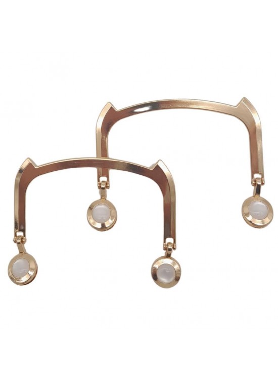 Çanta Aksesuar 11x9 cm Light Gold Renk İncili Metal Çanta Tutma Sapı