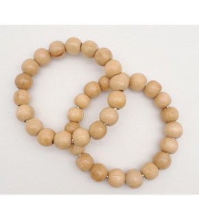 Çanta Aksesuar 12 cm Ahşap Boncuklu Bilezik Model Açık Ahşap Renk Çift Sap