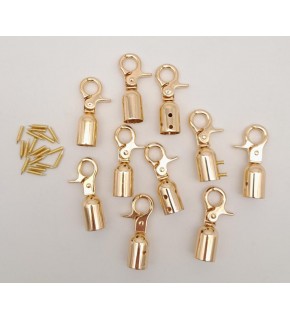 Çanta Aksesuar 12 mm Light Gold Renk Kancalı Kovan 10 Adet