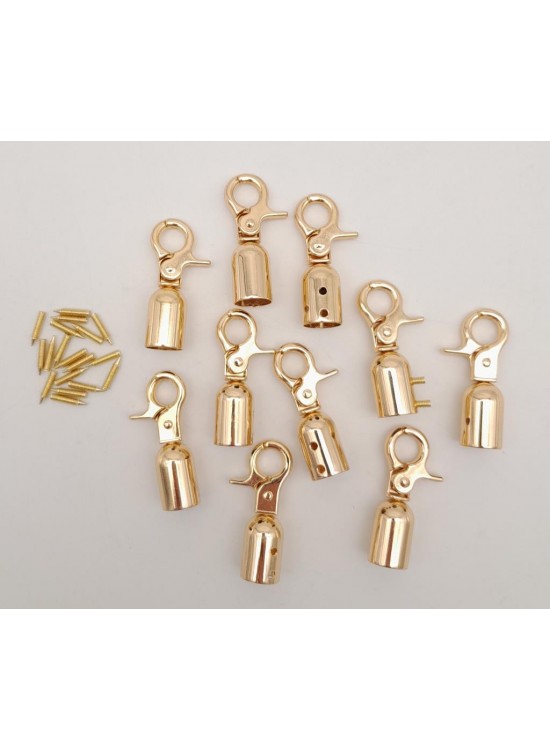 Çanta Aksesuar 12 mm Light Gold Renk Kancalı Kovan 10 Adet