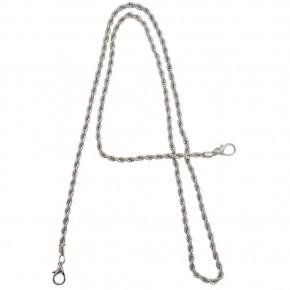 Çanta Aksesuar 120 cm Burgulu Gümüş Renk Kancalı Çanta Zinciri