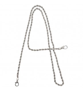 Çanta Aksesuar 120 cm Burgulu Gümüş Renk Kancalı Çanta Zinciri