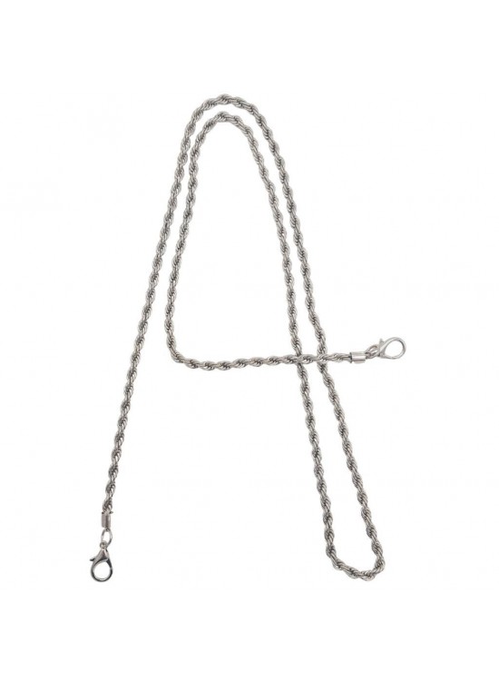 Çanta Aksesuar 120 cm Burgulu Gümüş Renk Kancalı Çanta Zinciri