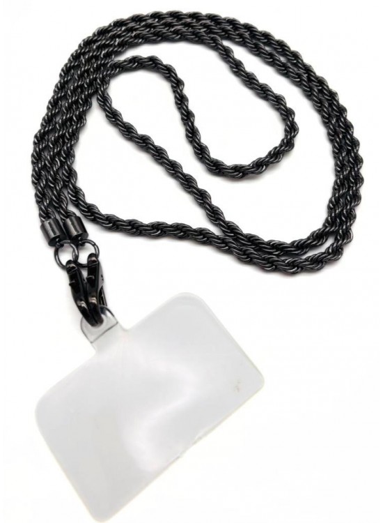 Çanta Aksesuar 120 cm Füme Renk  Burgulu Zincir Telefon Aksesuarı, Telefon Zinciri, Telefon Askısı, Telefon Boyun Askısı, Tüm Telefon Kılıfları İçin Uygundur (Kılıf Değildir)