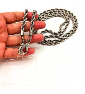 Çanta Aksesuar 120 cm Gümüş Renk  Burgulu Zincir Telefon Aksesuarı, Telefon Zinciri, Telefon Askısı, Telefon Boyun Askısı, Tüm Telefon Kılıfları İçin Uygundur (Kılıf Değildir)