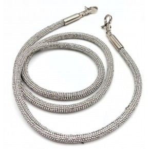 Çanta Aksesuar 120 cm Gümüş Taşlı  Rulo Çanta Sapı