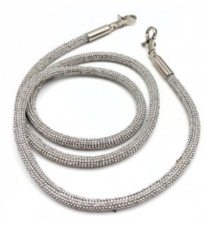 Çanta Aksesuar 120 cm Gümüş Taşlı  Rulo Çanta Sapı