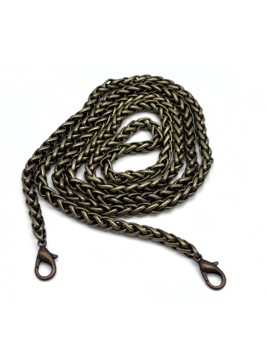 Çanta Aksesuar 120 cm Kalın Örgü Antik Renk Kancalı Çanta Zinciri 120 cm