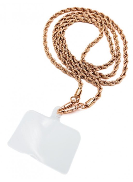 Çanta Aksesuar 120 cm Light Gold Renk  Burgulu Zincir Telefon Aksesuarı, Telefon Zinciri, Telefon Askısı, Telefon Boyun Askısı, Tüm Telefon Kılıfları İçin Uygundur (Kılıf Değildir)