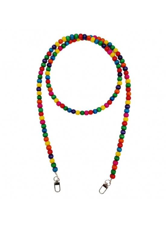 Çanta Aksesuar 120 cm Renkli 8 mm Ahşap Boncuklu Çanta Sapı Gümüş Metalli Çanta Aksesuar 120 cm Renkli 8 mm Ahşap Boncuklu Çanta Sapı Gümüş Metalli