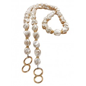 Çanta Aksesuar 120 İncili Çanta Sapı Light Gold Metalli