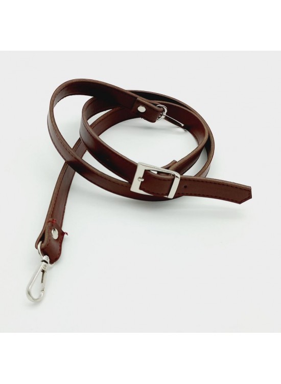 Çanta Aksesuar 120X2 Cm Suni Deri Gümüş Tokalı Bordo Renk Çanta Sapı