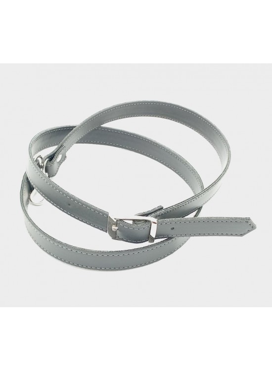 Çanta Aksesuar 120X2 Cm Suni Deri Gümüş Tokalı Gri Renk Çanta Sapı