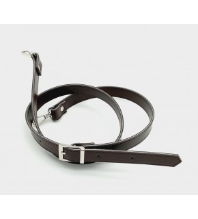 Çanta Aksesuar 120X2 Cm Suni Deri Gümüş Tokalı Koyu Kahve Renk Çanta Sapı