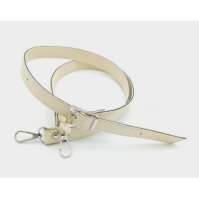 Çanta Aksesuar 120X2 Cm Suni Deri Gümüş Tokalı Krem Renk Çanta Sapı