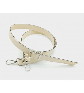 Çanta Aksesuar 120X2 Cm Suni Deri Gümüş Tokalı Krem Renk Çanta Sapı