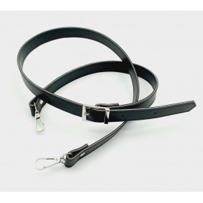 Çanta Aksesuar 120X2 Cm Suni Deri Gümüş Tokalı Siyah Renk Çanta Sapı