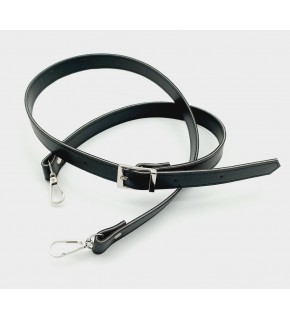 Çanta Aksesuar 120X2 Cm Suni Deri Gümüş Tokalı Siyah Renk Çanta Sapı