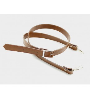 Çanta Aksesuar 120X2 Cm Suni Deri Gümüş Tokalı Taba Renk Çanta Sapı