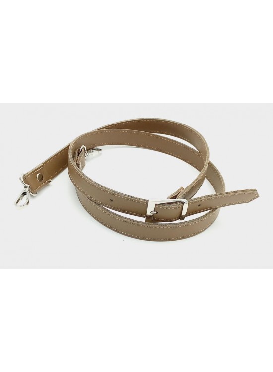 Çanta Aksesuar 120X2 Cm Suni Deri Gümüş Tokalı Vizon Renk Çanta Sapı