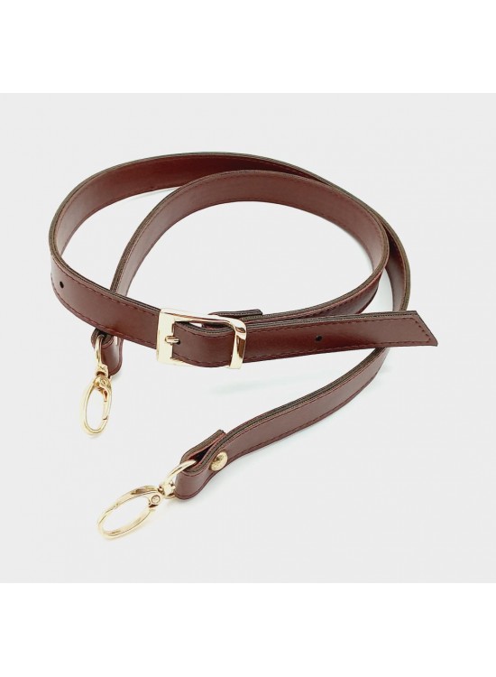 Çanta Aksesuar 120X2 Cm Suni Deri Light Gold Tokalı Bordo Renk Çanta Sapı