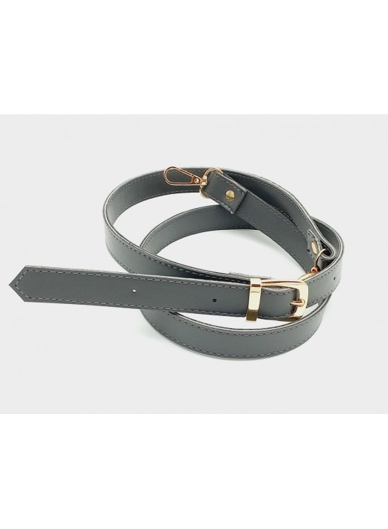 Çanta Aksesuar 120X2 Cm Suni Deri Light Gold Tokalı Gri Renk Çanta Sapı