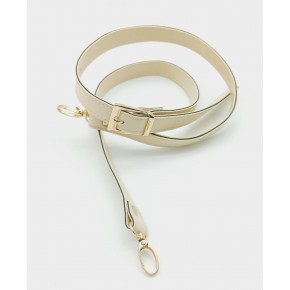 Çanta Aksesuar 120X2 Cm Suni Deri Light Gold Tokalı Krem Renk Çanta Sapı