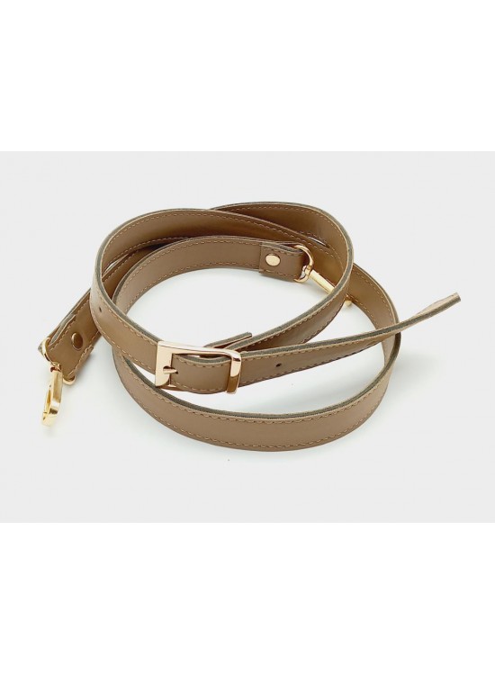 Çanta Aksesuar 120X2 Cm Suni Deri Light Gold Tokalı Vizon Renk Çanta Sapı