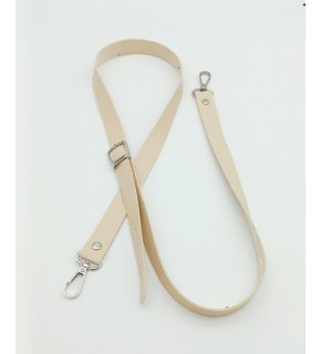 Çanta Aksesuar 120X2 Cm Tek Kat Krem Suni Deri Gümüş Tokalı Çanta Sapı