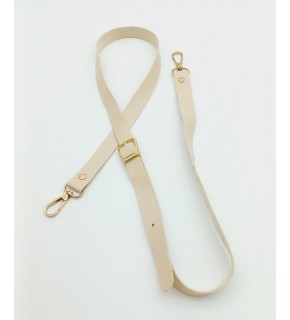 Çanta Aksesuar 120X2 Cm Tek Kat Krem Suni Deri Light Gold Tokalı Çanta Sapı