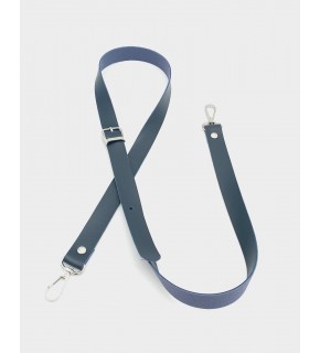 Çanta Aksesuar 120X2 Cm Tek Kat Lacivert Suni Deri Gümüş Tokalı Çanta Sapı