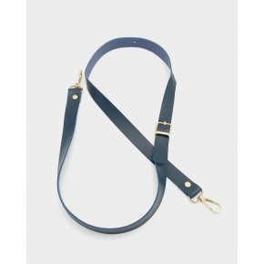 Çanta Aksesuar 120X2 Cm Tek Kat Lacivert Suni Deri Light Gold Tokalı Çanta Sapı