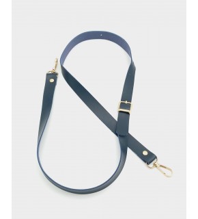 Çanta Aksesuar 120X2 Cm Tek Kat Lacivert Suni Deri Light Gold Tokalı Çanta Sapı