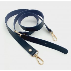 Çanta Aksesuar 120X2 Cm Tek Kat Lacivert Suni Deri Light Gold Tokalı Çanta Sapı