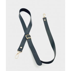 Çanta Aksesuar 120X2 Cm Tek Kat Siyah Suni Deri Light Gold Tokalı Çanta Sapı