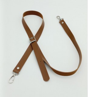 Çanta Aksesuar 120X2 Cm Tek Kat Taba Suni Deri Gümüş Tokalı Çanta Sapı