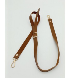 Çanta Aksesuar 120X2 Cm Tek Kat Taba Suni Deri Light Gold Tokalı Çanta Sapı