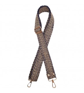 Çanta Aksesuar 120x3 cm Jüt Kolon Çanta Sapı Lacivert Renk Light Gold Metalli