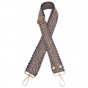 Çanta Aksesuar 120x3 cm Jüt Kolon Çanta Sapı Lacivert Renk Light Gold Metalli