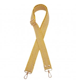 Çanta Aksesuar 120x3 cm Jüt Kolon Çanta Sapı Sarı Renk Light Gold Metalli