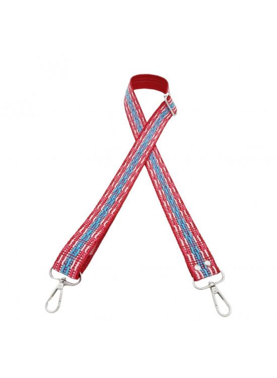 Çanta Aksesuar 120x3 cm Polyester Kolon Çanta Sapı Fuşya Mavi Gümüş Metalli