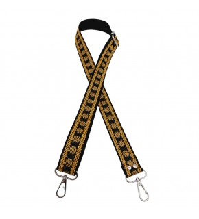 Çanta Aksesuar 120x3 cm Polyester Kolon Çanta Sapı Siyah Gold Simli Gümüş Metalli