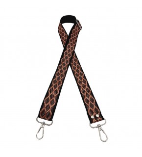 Çanta Aksesuar 120x3 cm Polyester Kolon Çanta Sapı Siyah Pembe Simli Gümüş Metalli