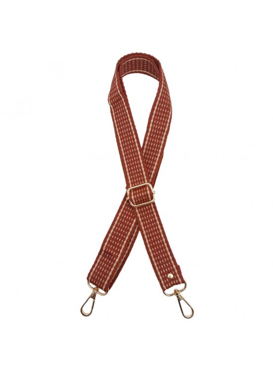 Çanta Aksesuar 120x3 cm Polyester Kolon Çanta Sapı Taba Renk Bej Şeritli Light Gold Metalli Çanta Aksesuar 120x3 cm Polyester Kolon Çanta Sapı Taba Renk Bej Şeritli Light Gold Metalli