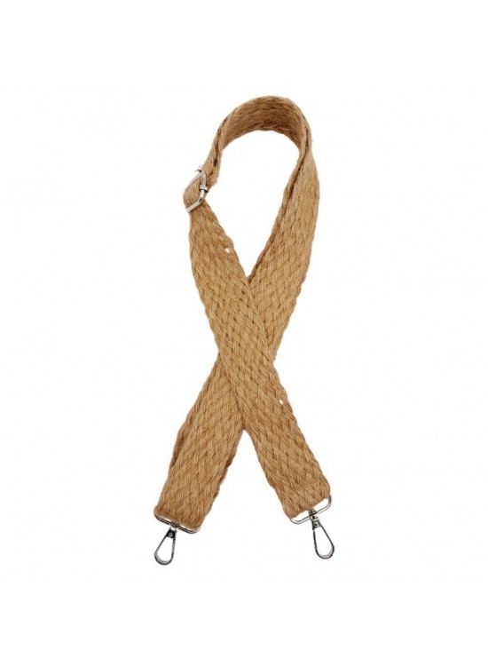 Çanta Aksesuar 120x4 cm Jüt Kolon Çanta Sapı Gümüş Metalli