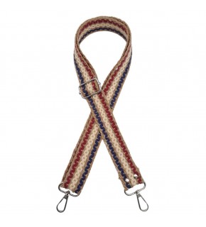 Çanta Aksesuar 120x4 cm Jüt Kolon Çanta Sapı Zincir Desen Lacivert Bordo Krem Renk Gümüş Metalli